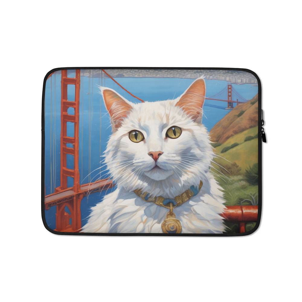 PugMug Custom White Companion Cat Laptop Sleeve