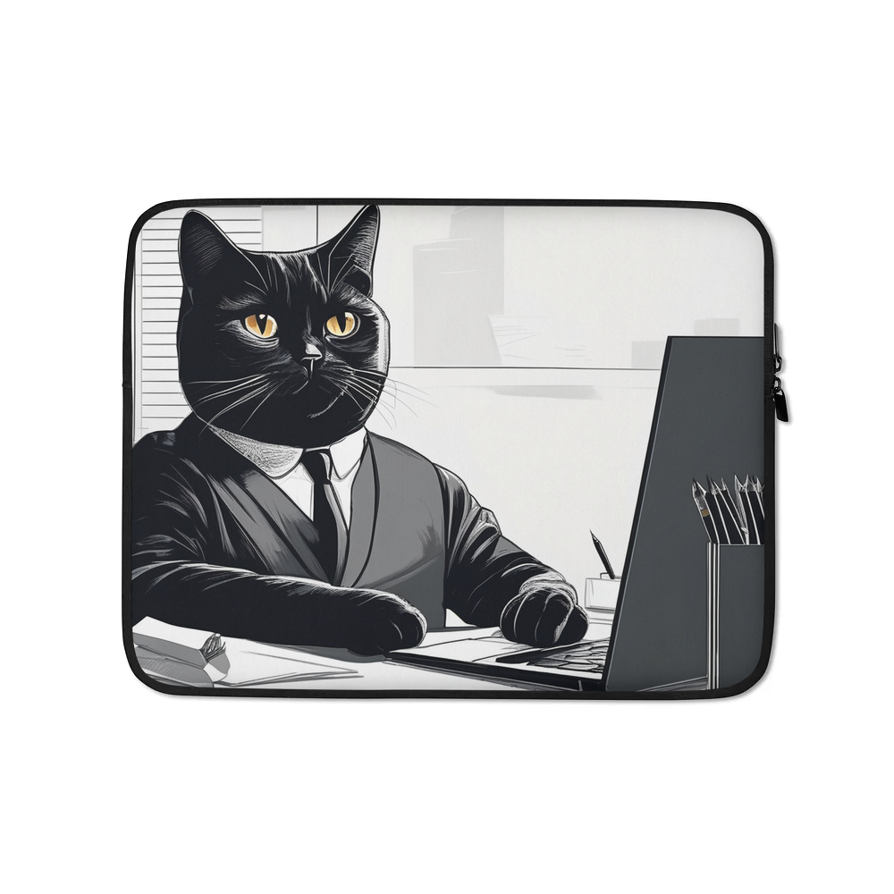 PugMug Custom Black British Shorthair Cat Laptop Sleeve