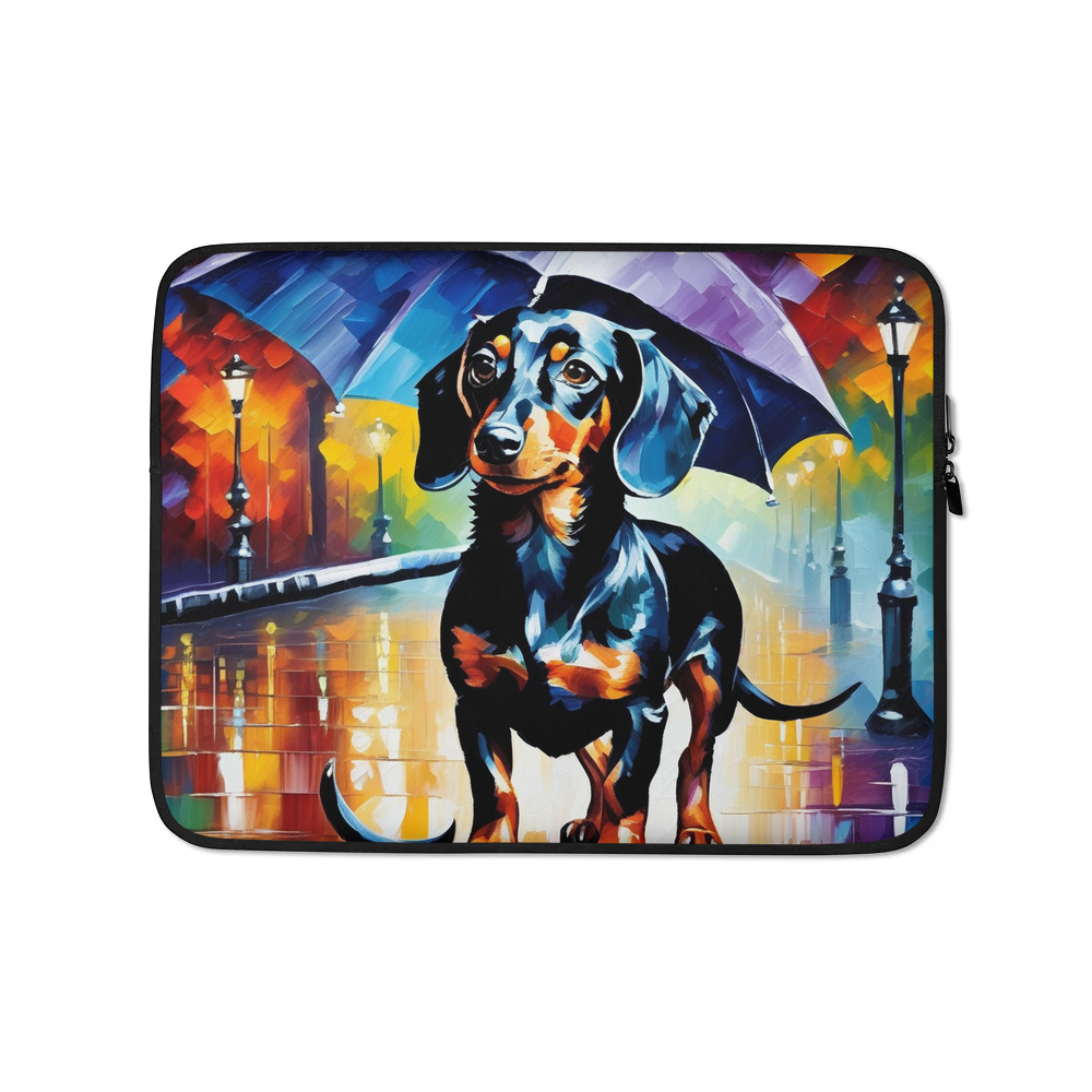 PugMug Custom Black Dachshund Laptop Sleeve