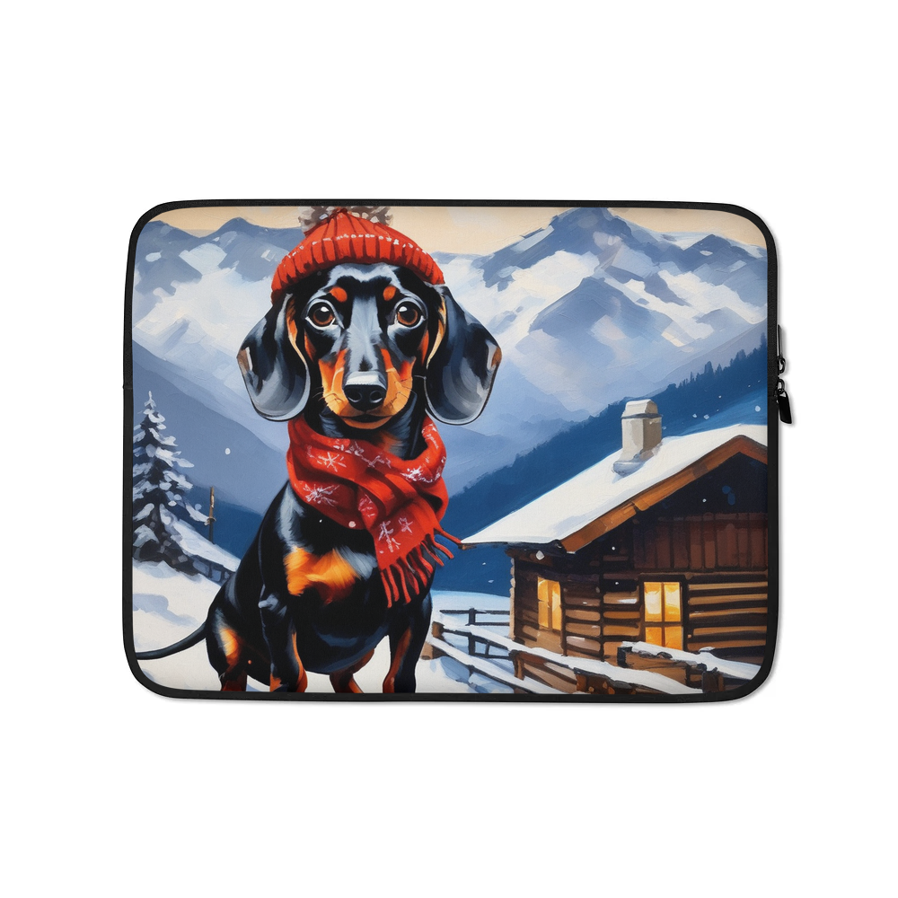 PugMug Custom Black Dachshund Laptop Sleeve