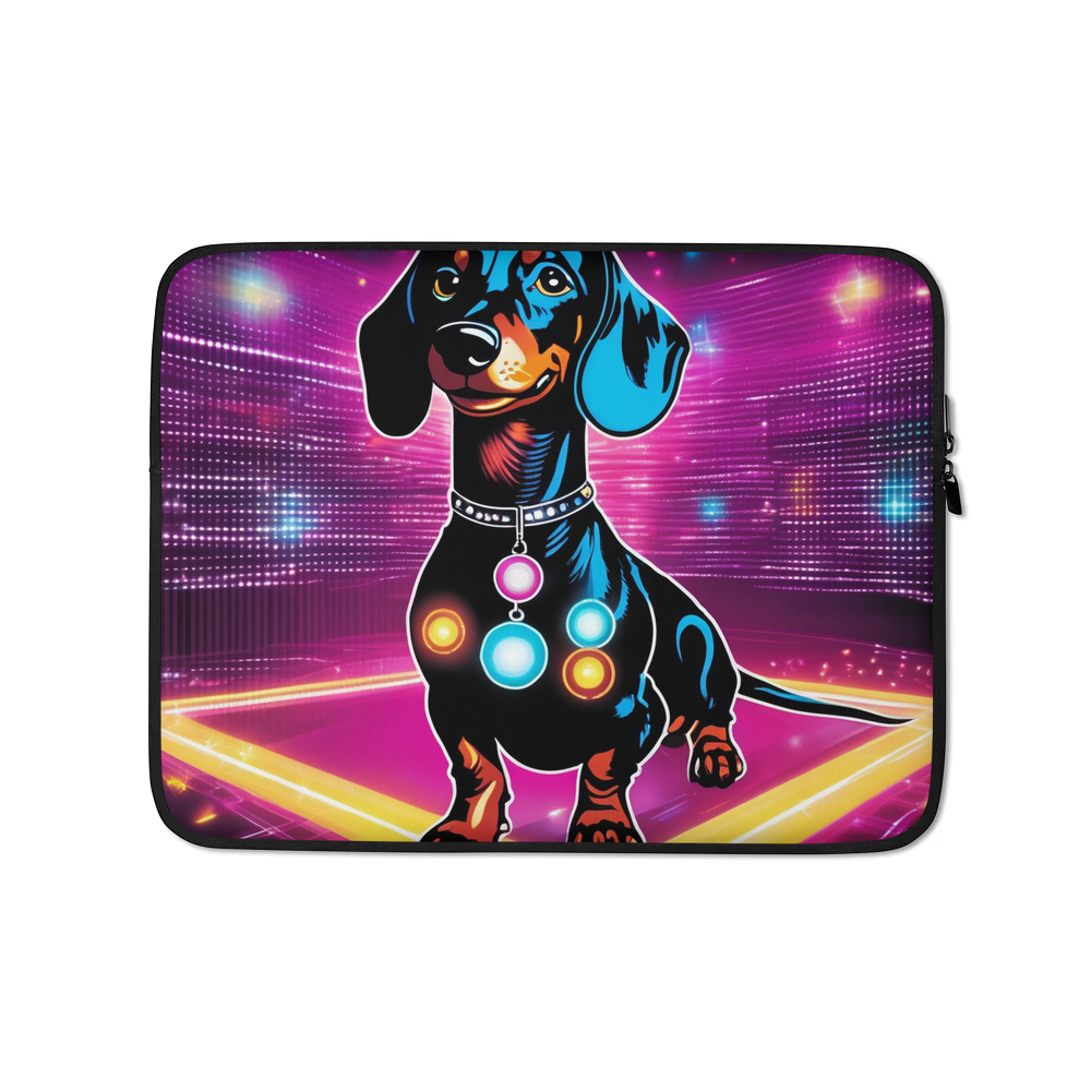 PugMug Custom Black Dachshund Laptop Sleeve