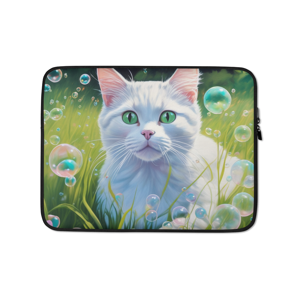 PugMug Custom White Companion Cat Laptop Sleeve