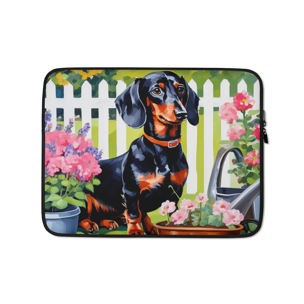 PugMug Custom Black Dachshund Laptop Sleeve
