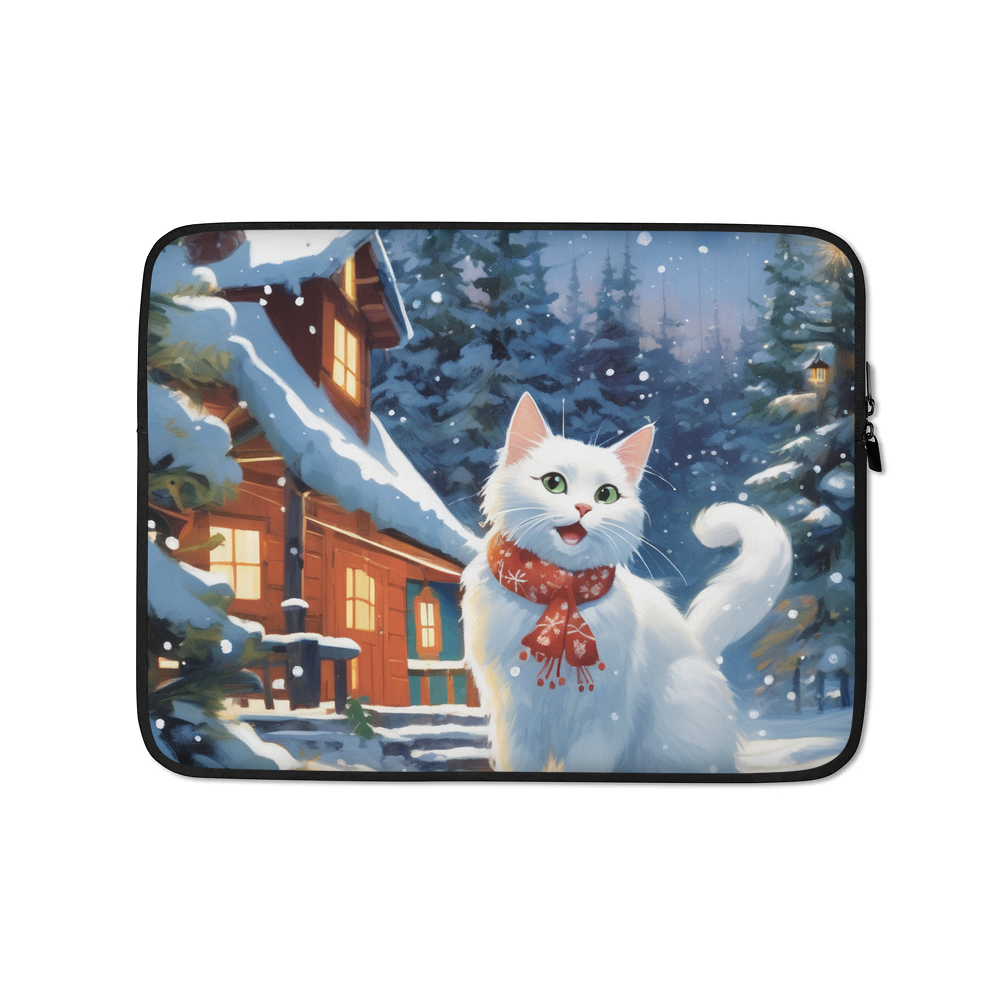 PugMug Custom White Companion Cat Laptop Sleeve