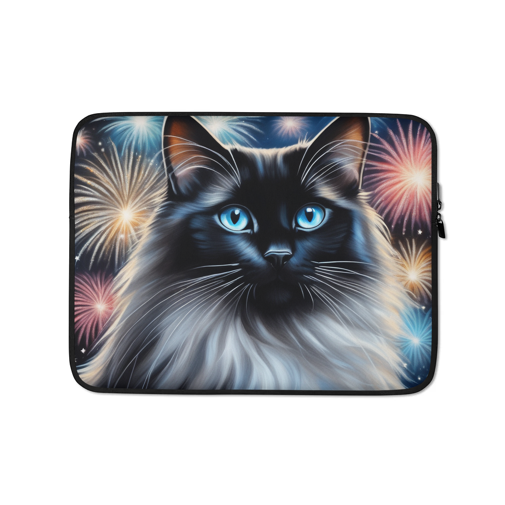 PugMug Custom Black Ragdoll Cat Laptop Sleeve