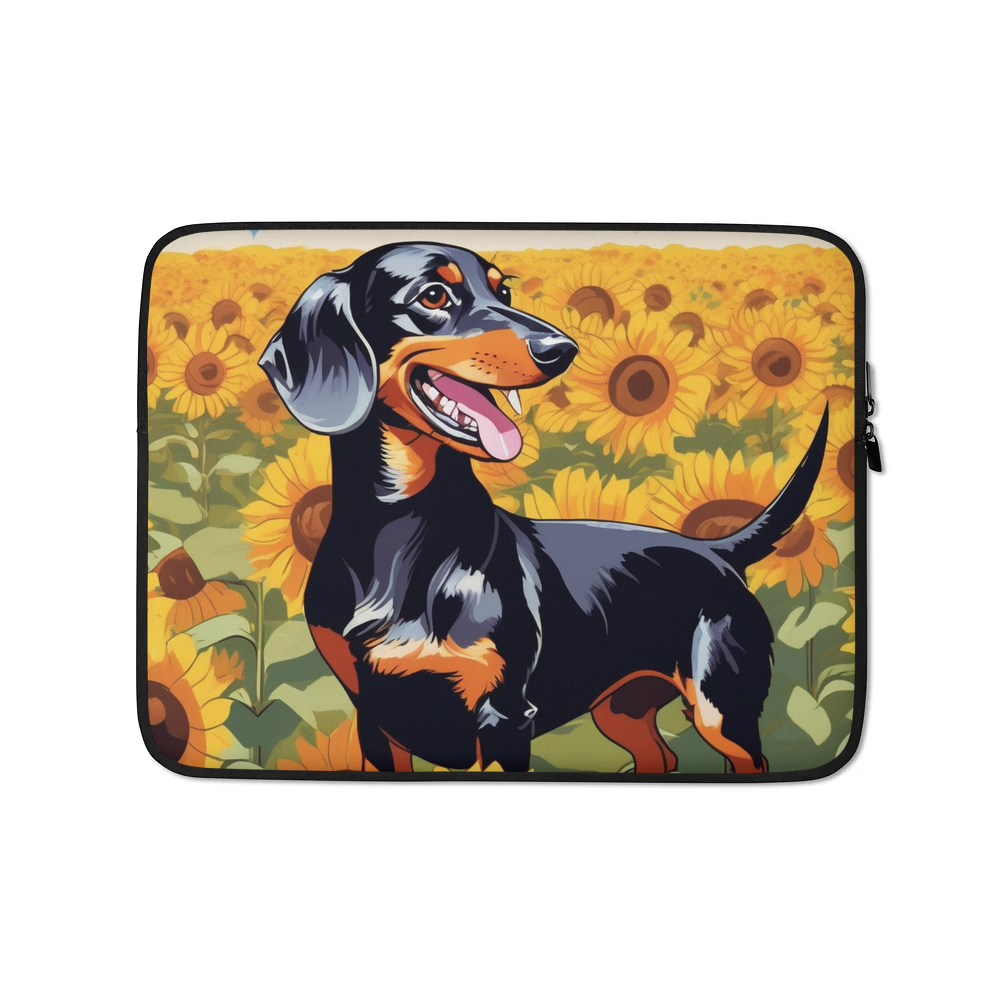 PugMug Custom Black Dachshund Laptop Sleeve