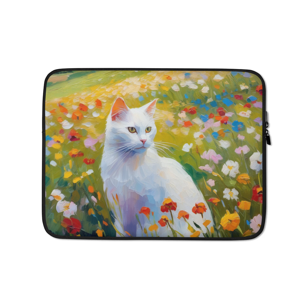 PugMug Custom White Companion Cat Laptop Sleeve