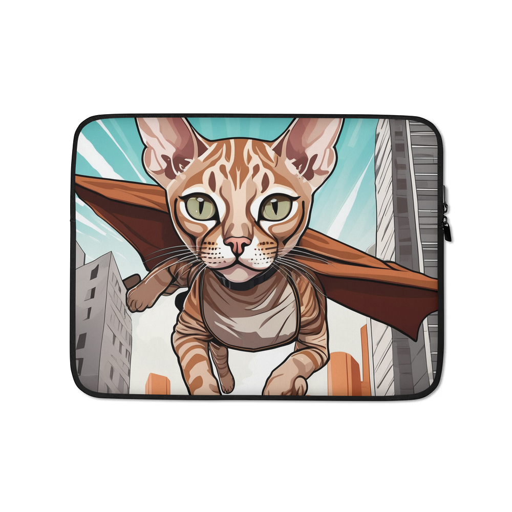 PugMug Custom Tabby Devon Rex Cat Laptop Sleeve