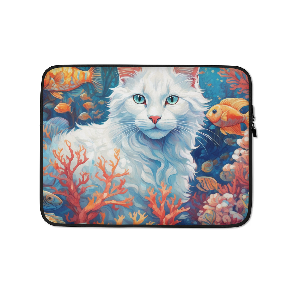 PugMug Custom White Companion Cat Laptop Sleeve
