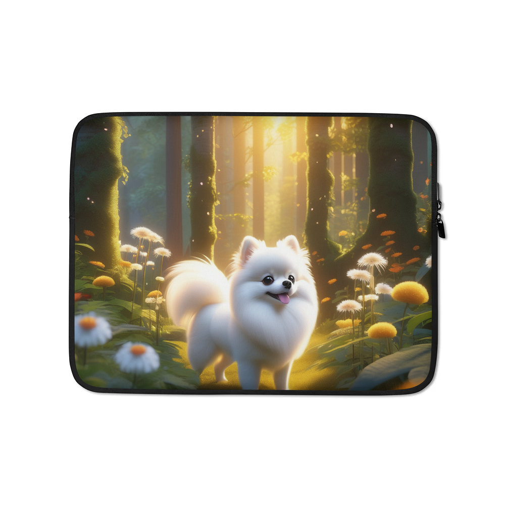 PugMug Custom White Pomeranian Laptop Sleeve