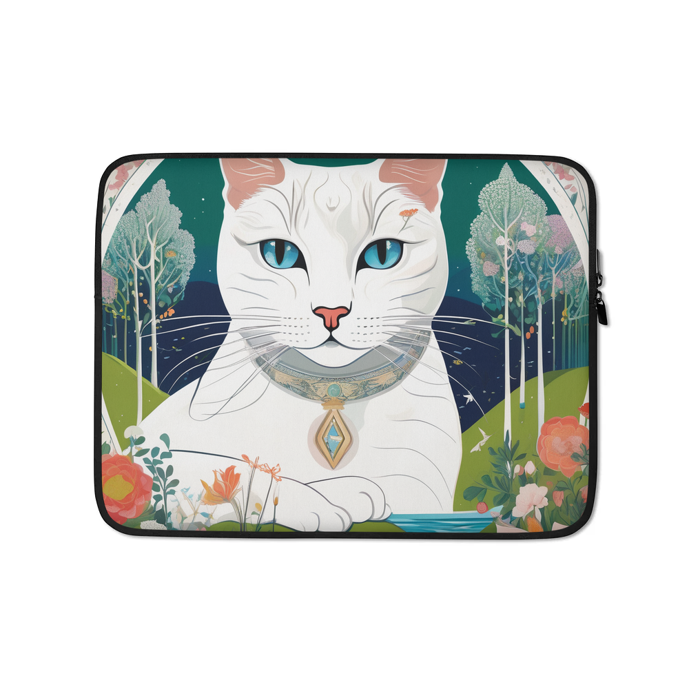 PugMug Custom White Companion Cat Laptop Sleeve