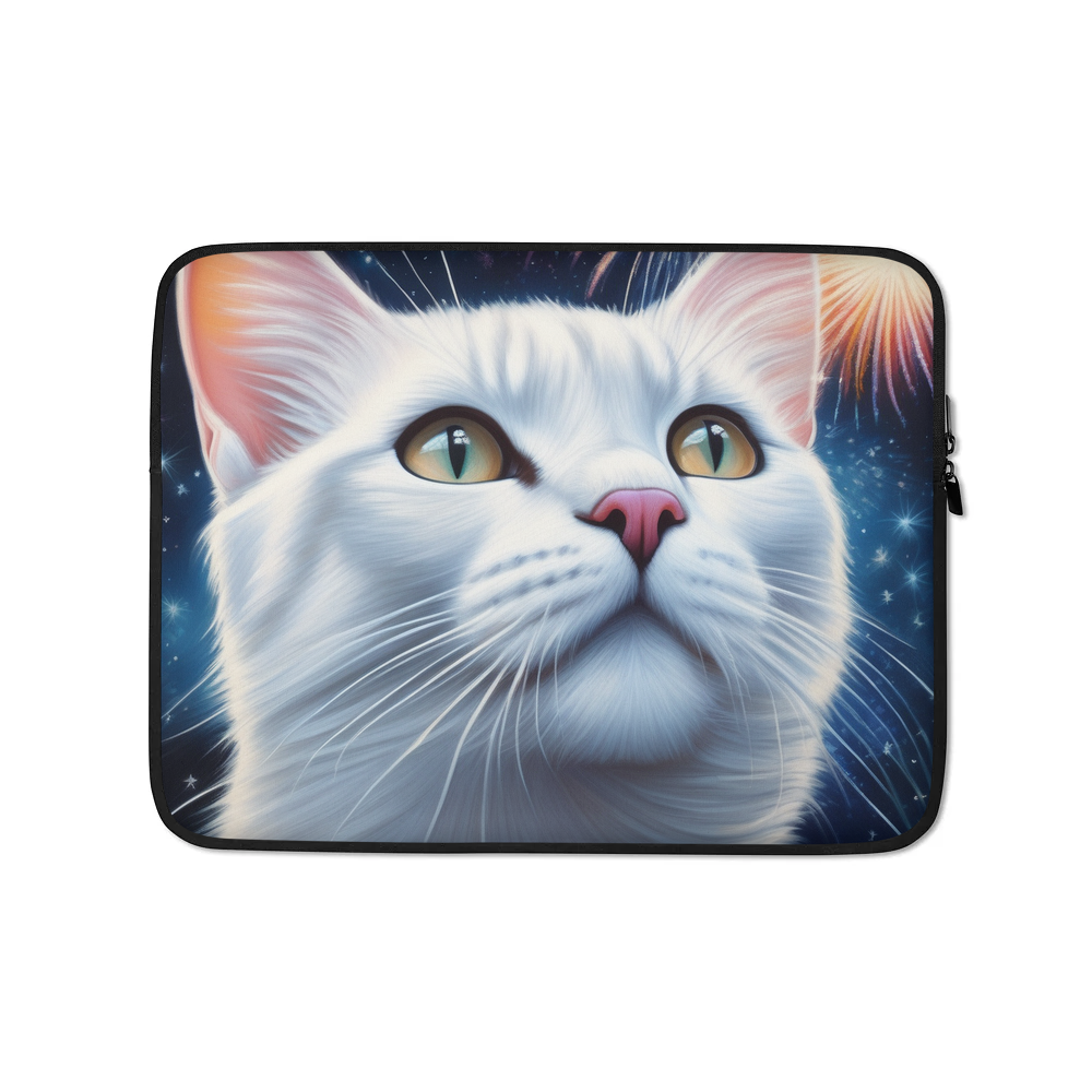 PugMug Custom White Exotic Cat Laptop Sleeve