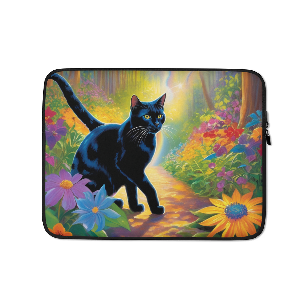 PugMug Custom Black American Shorthair Cat Laptop Sleeve