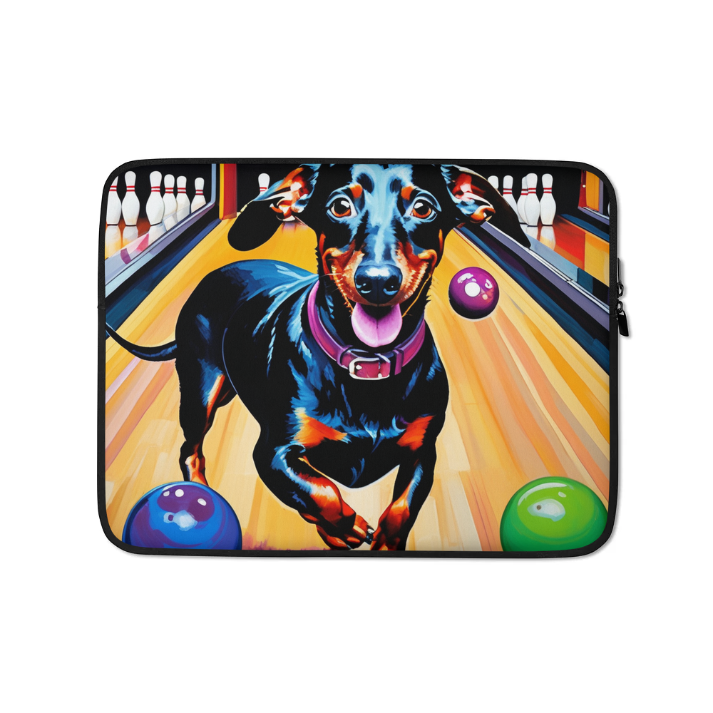 PugMug Custom Black Dachshund Laptop Sleeve