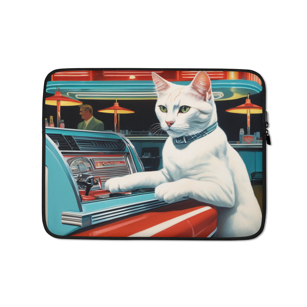PugMug Custom White Companion Cat Laptop Sleeve