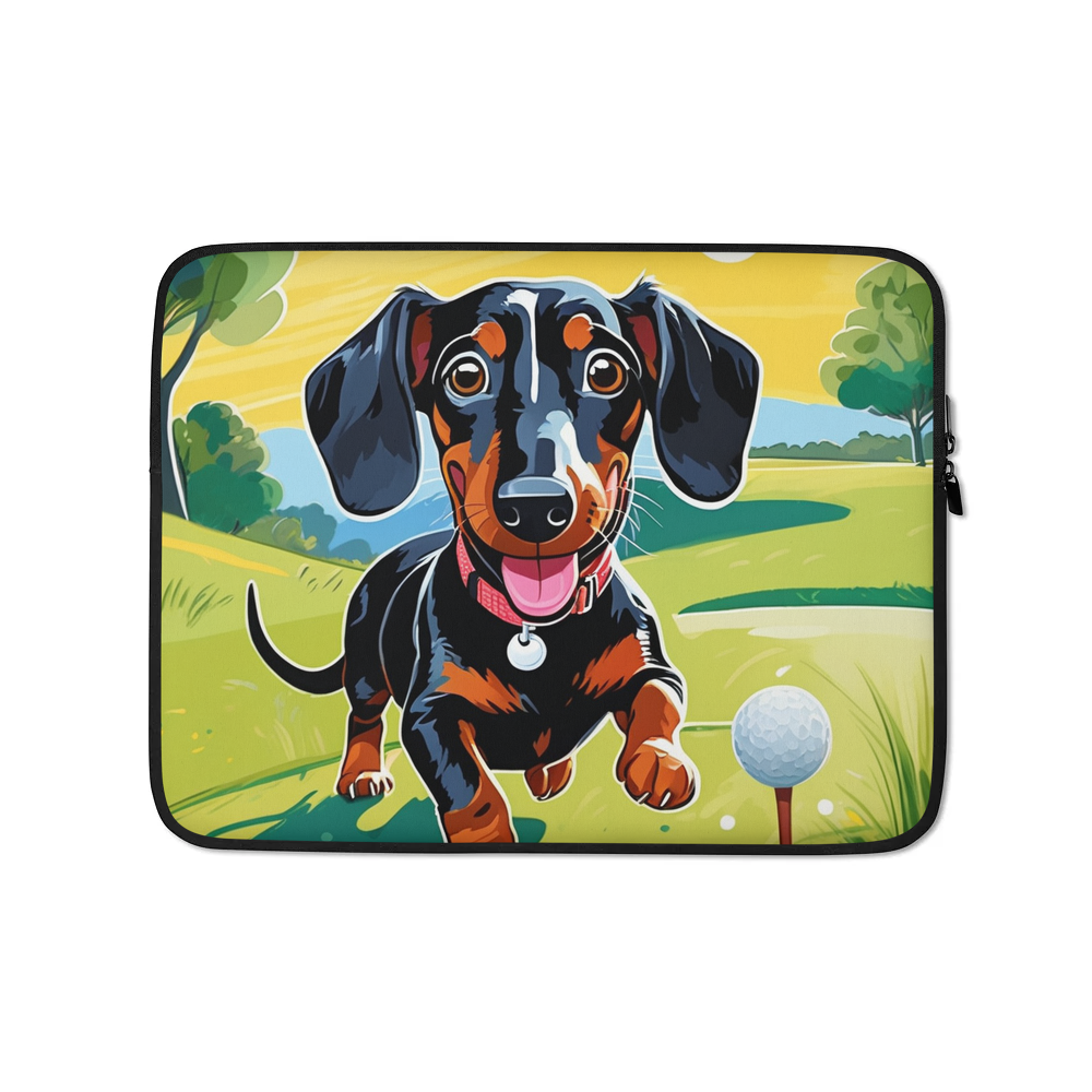 PugMug Custom Black Dachshund Laptop Sleeve