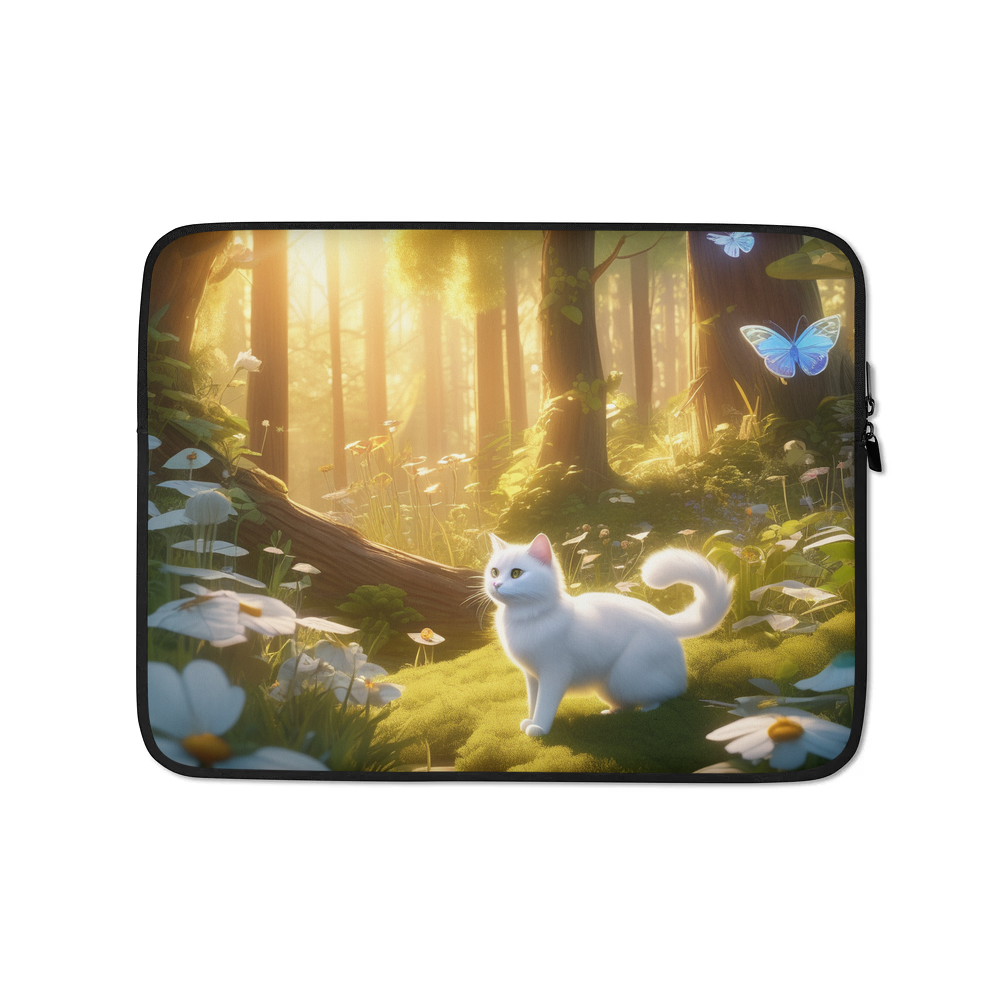 PugMug Custom White Companion Cat Laptop Sleeve