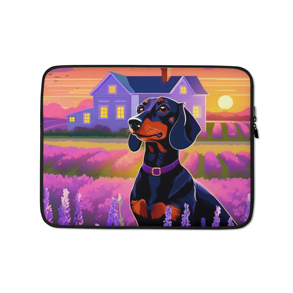 PugMug Custom Black Dachshund Laptop Sleeve