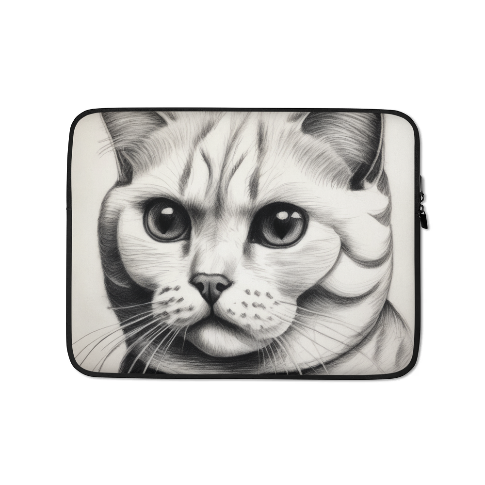 PugMug Custom White Scottish Fold Cat Laptop Sleeve