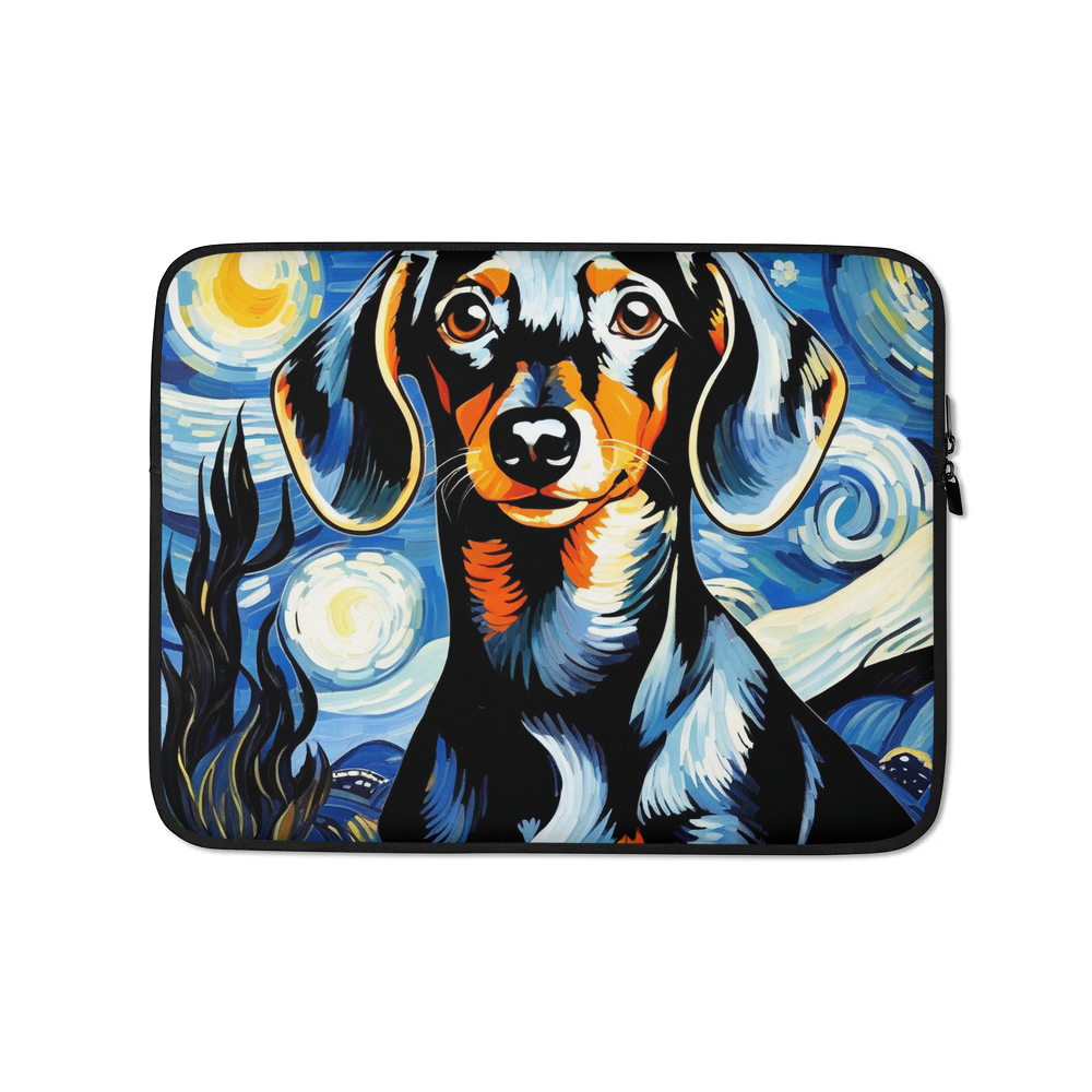 PugMug Custom Black Dachshund Laptop Sleeve