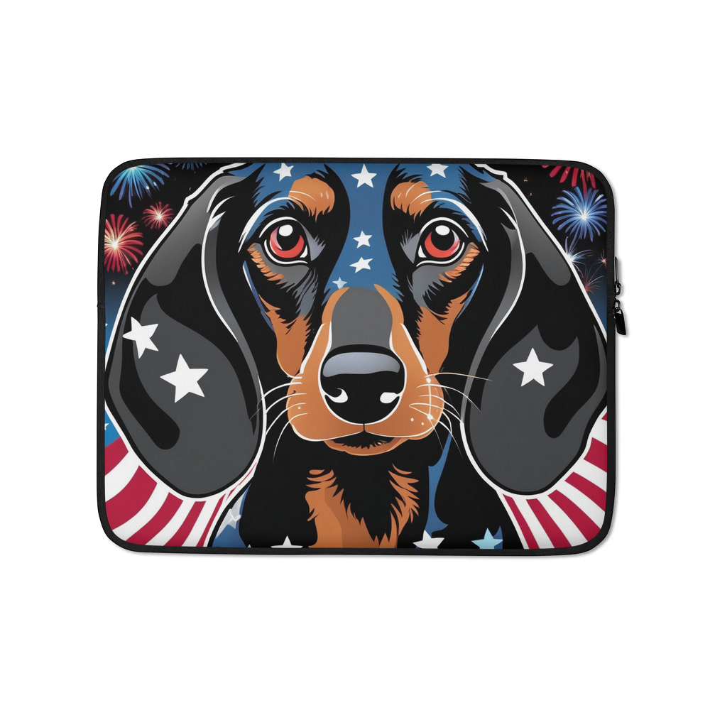 PugMug Custom Black Dachshund Laptop Sleeve