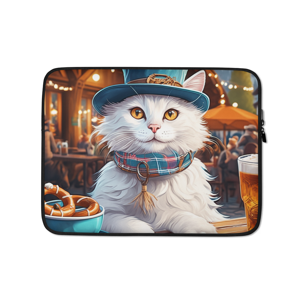 PugMug Custom White Companion Cat Laptop Sleeve