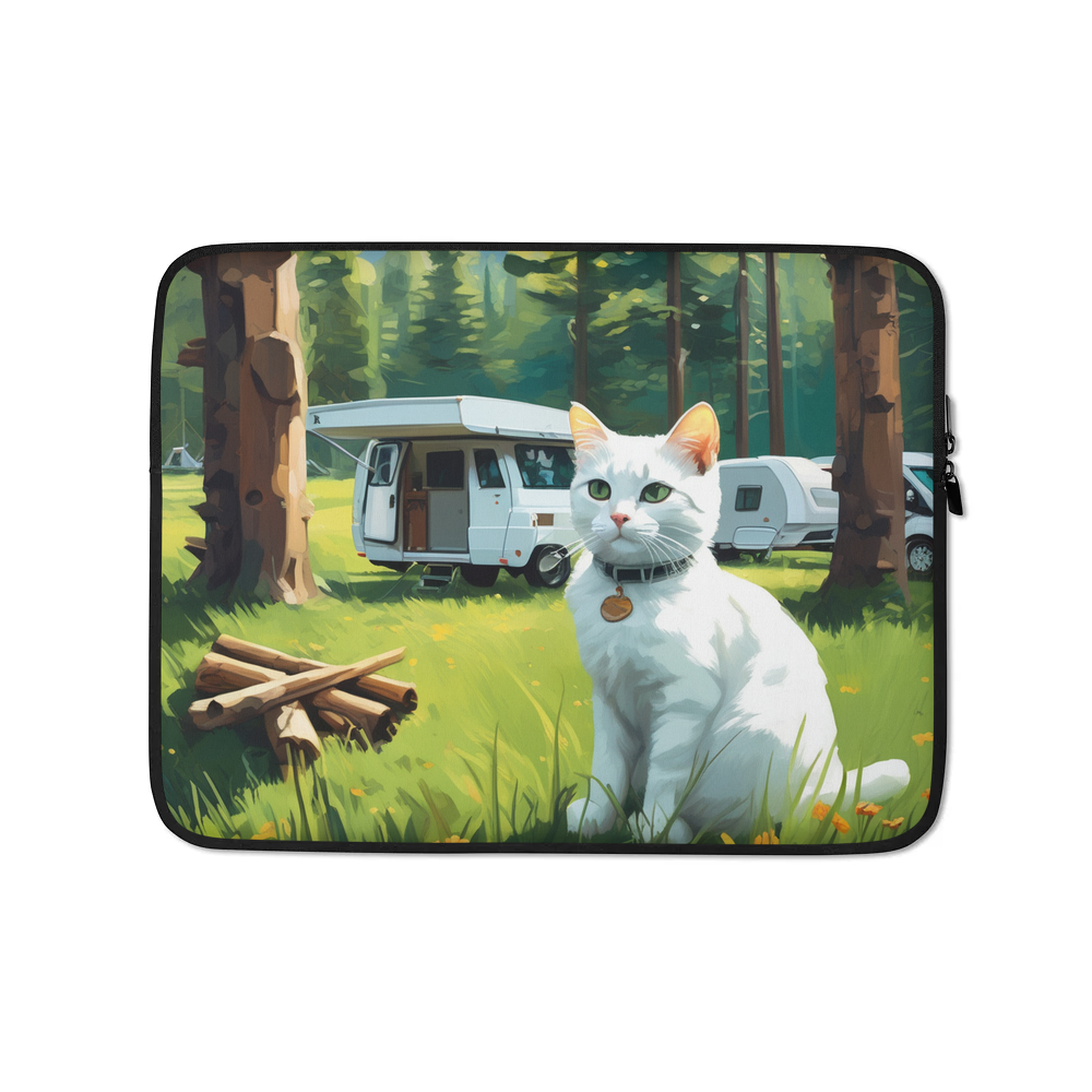 PugMug Custom White Companion Cat Laptop Sleeve