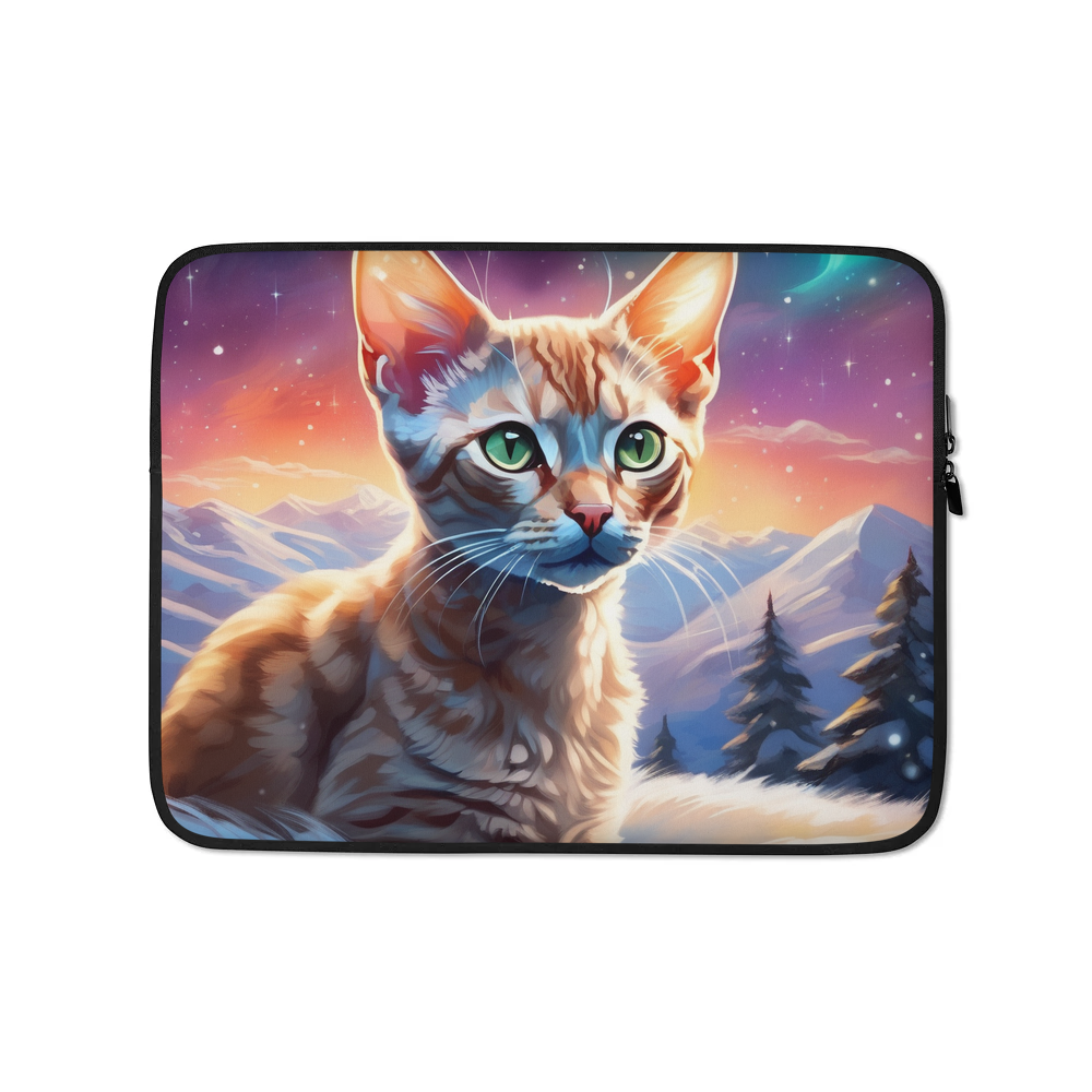 PugMug Custom Tabby Devon Rex Cat Laptop Sleeve