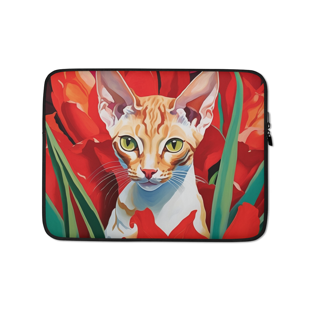 PugMug Custom Tabby Devon Rex Cat Laptop Sleeve