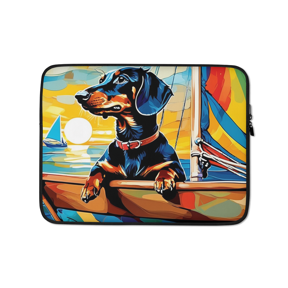 PugMug Custom Black Dachshund Laptop Sleeve