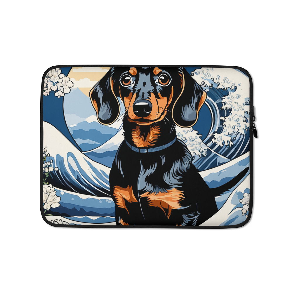 PugMug Custom Black Dachshund Laptop Sleeve