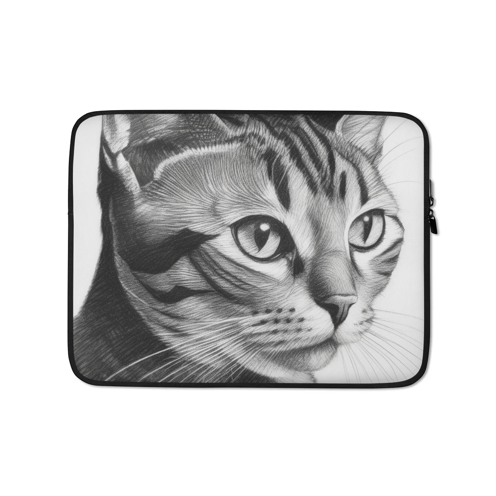 PugMug Custom Black American Shorthair Cat Laptop Sleeve