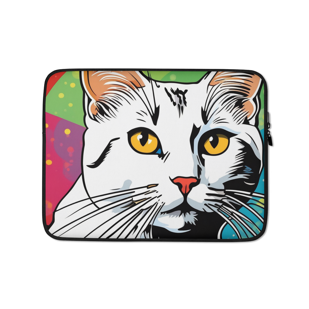 PugMug Custom White Companion Cat Laptop Sleeve
