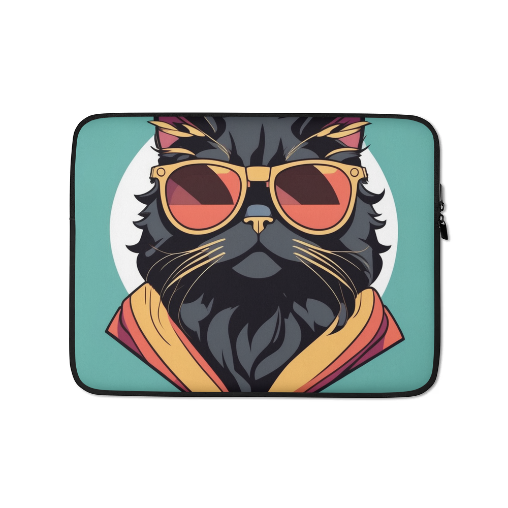 PugMug Custom Black Persian Cat Laptop Sleeve