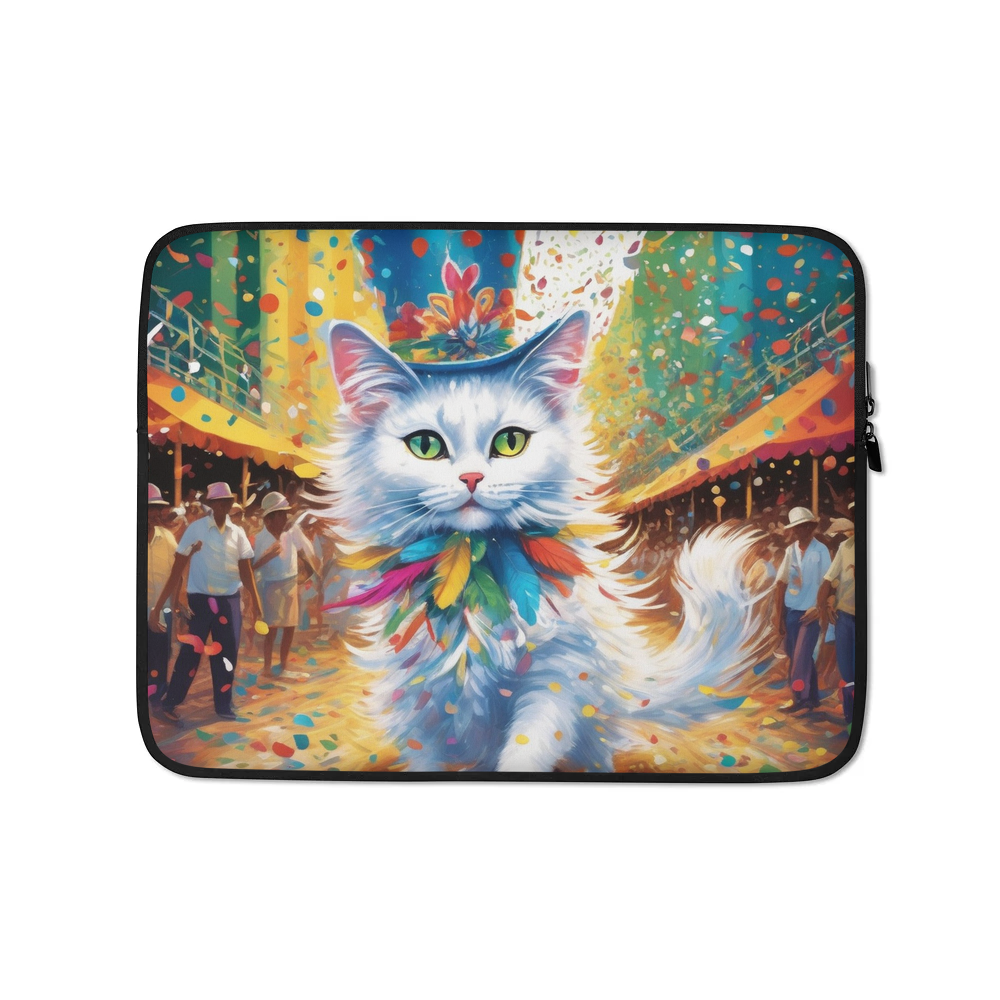 PugMug Custom White Companion Cat Laptop Sleeve