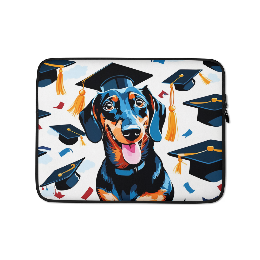 PugMug Custom Black Dachshund Laptop Sleeve