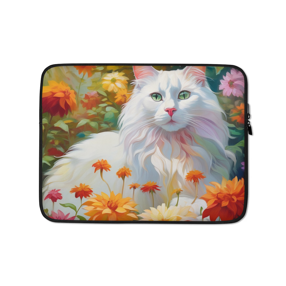 PugMug Custom White Companion Cat Laptop Sleeve