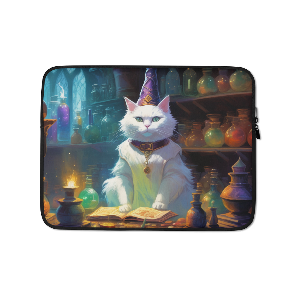 PugMug Custom White Companion Cat Laptop Sleeve