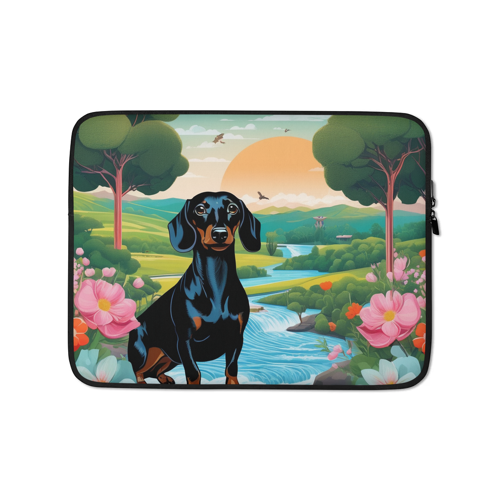 PugMug Custom Black Dachshund Laptop Sleeve