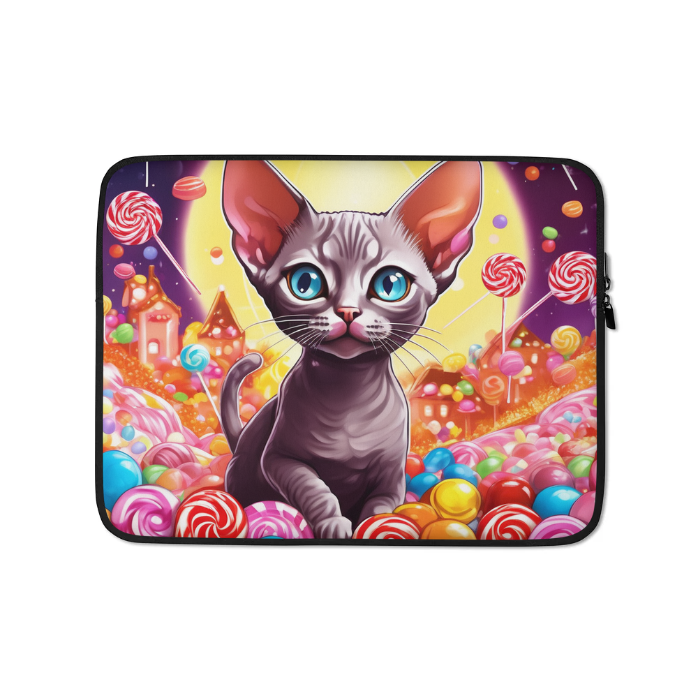 PugMug Custom Tabby Devon Rex Cat Laptop Sleeve