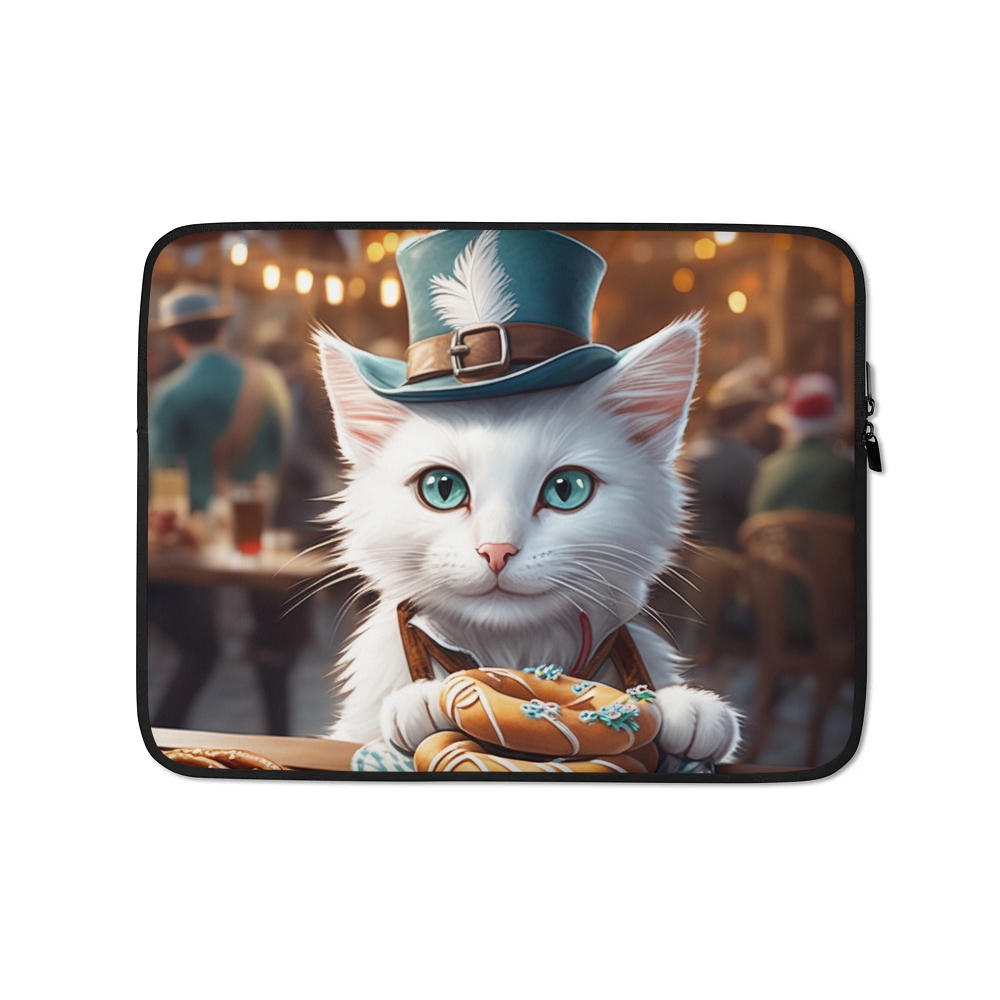 PugMug Custom White Companion Cat Laptop Sleeve