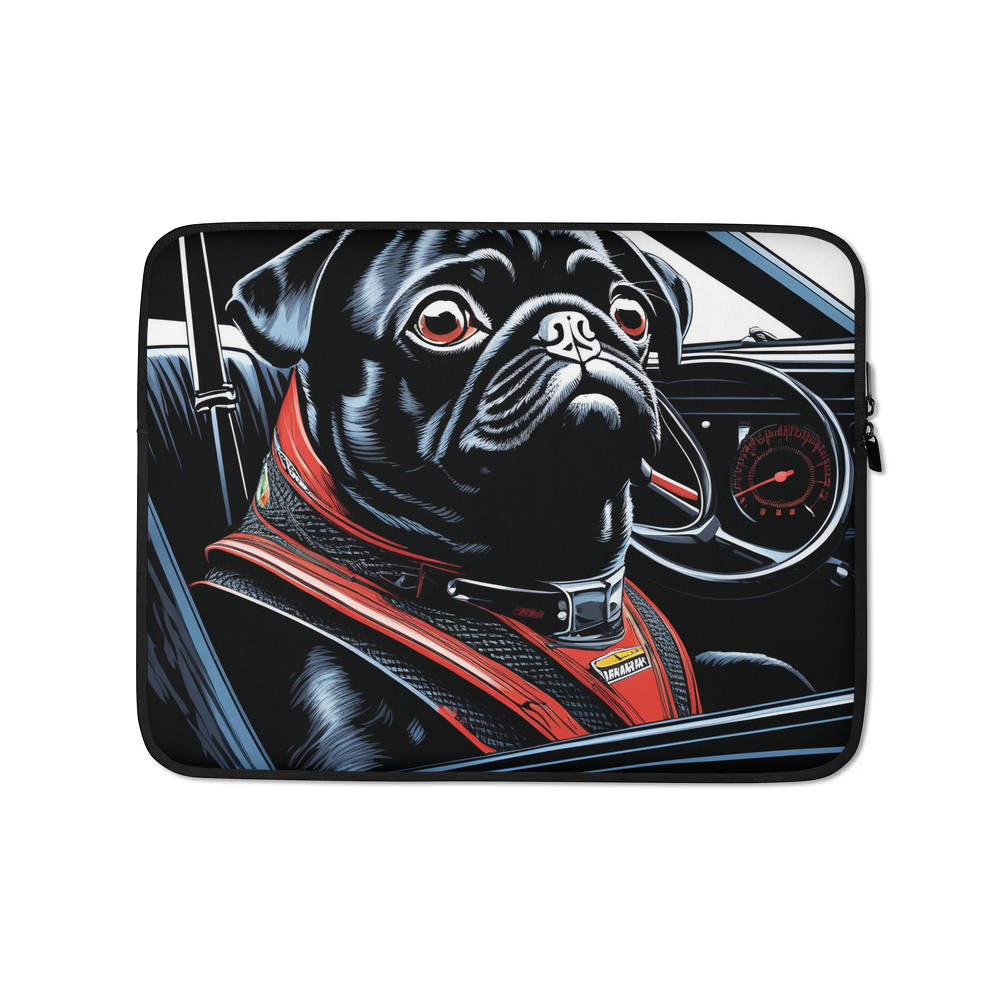 PugMug Custom Black Pug Laptop Sleeve