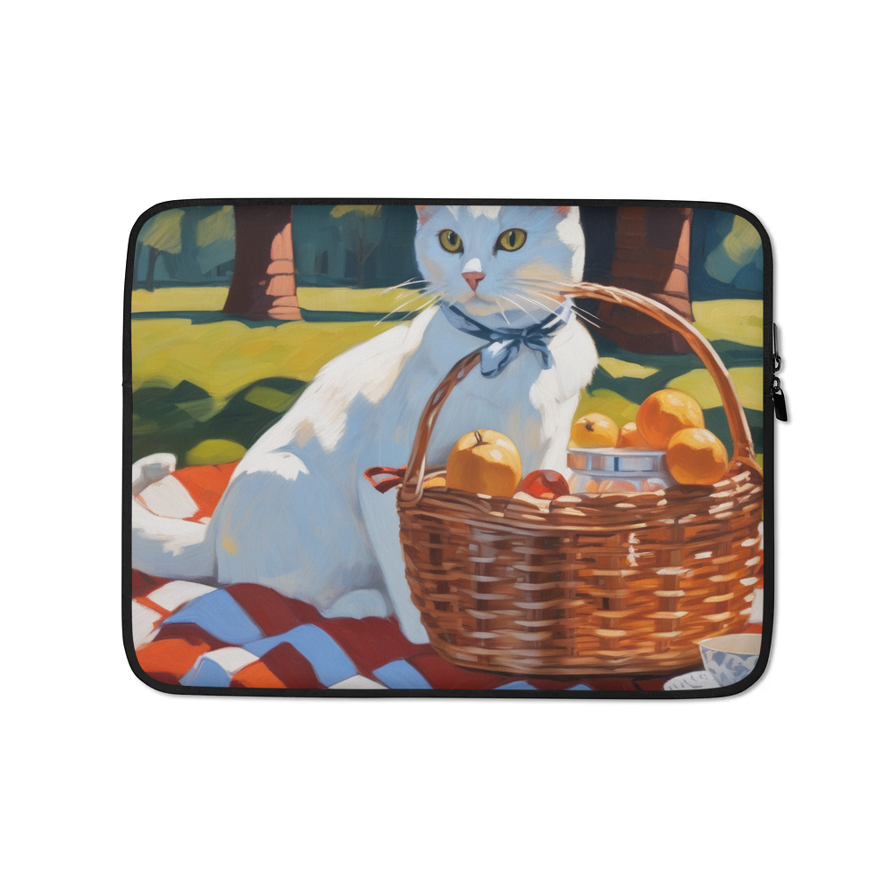 PugMug Custom White Companion Cat Laptop Sleeve