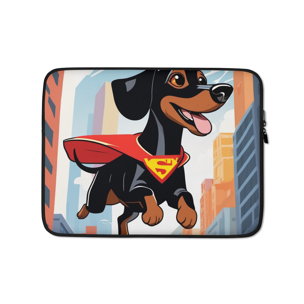 PugMug Custom Black Dachshund Laptop Sleeve