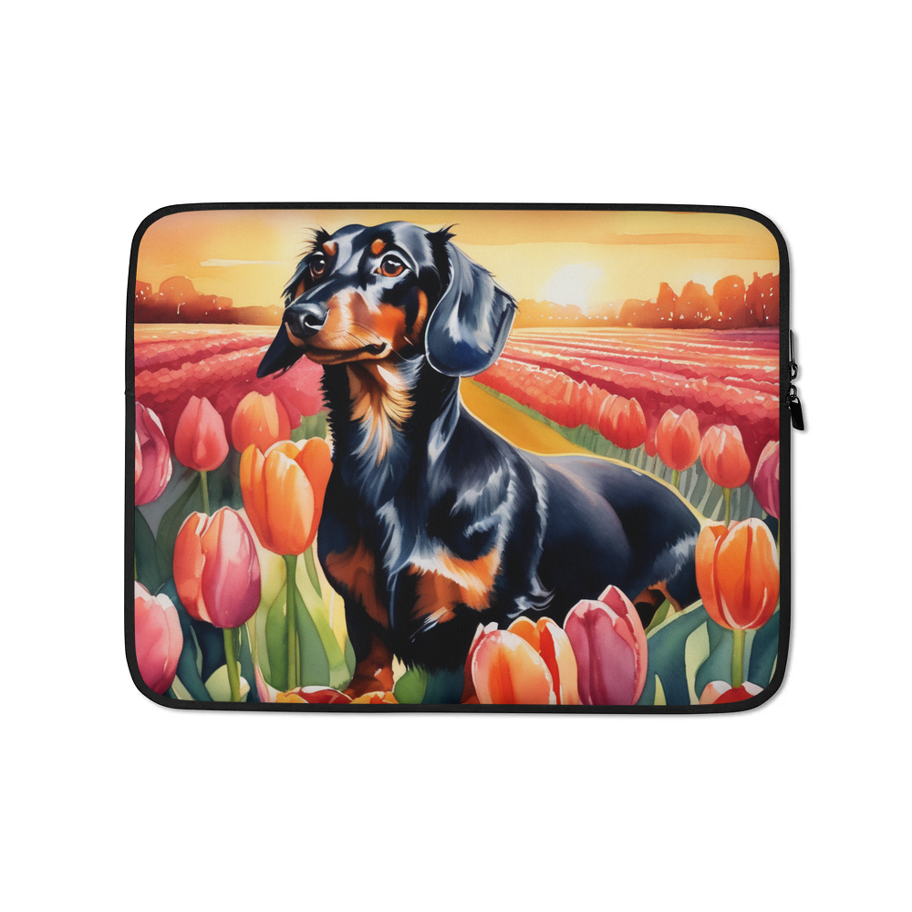 PugMug Custom Black Dachshund Laptop Sleeve