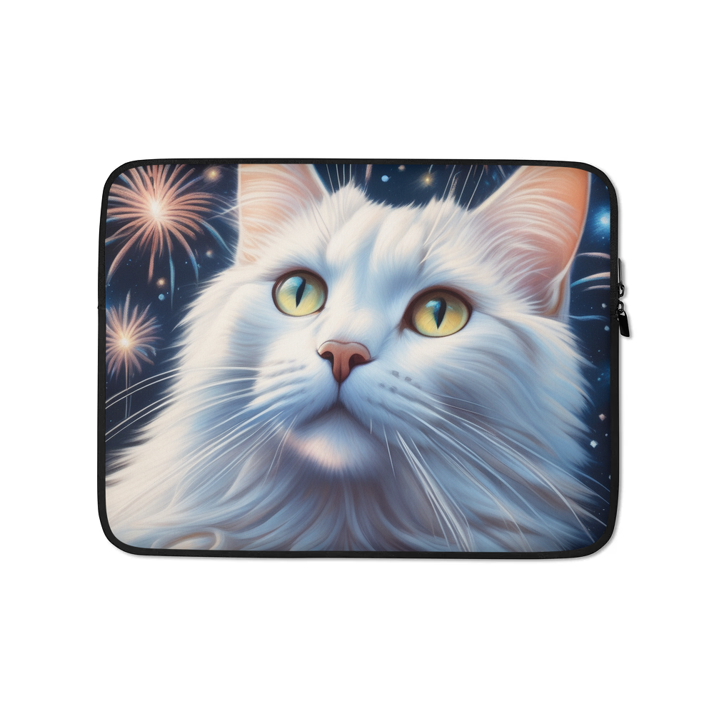 PugMug Custom White Companion Cat Laptop Sleeve