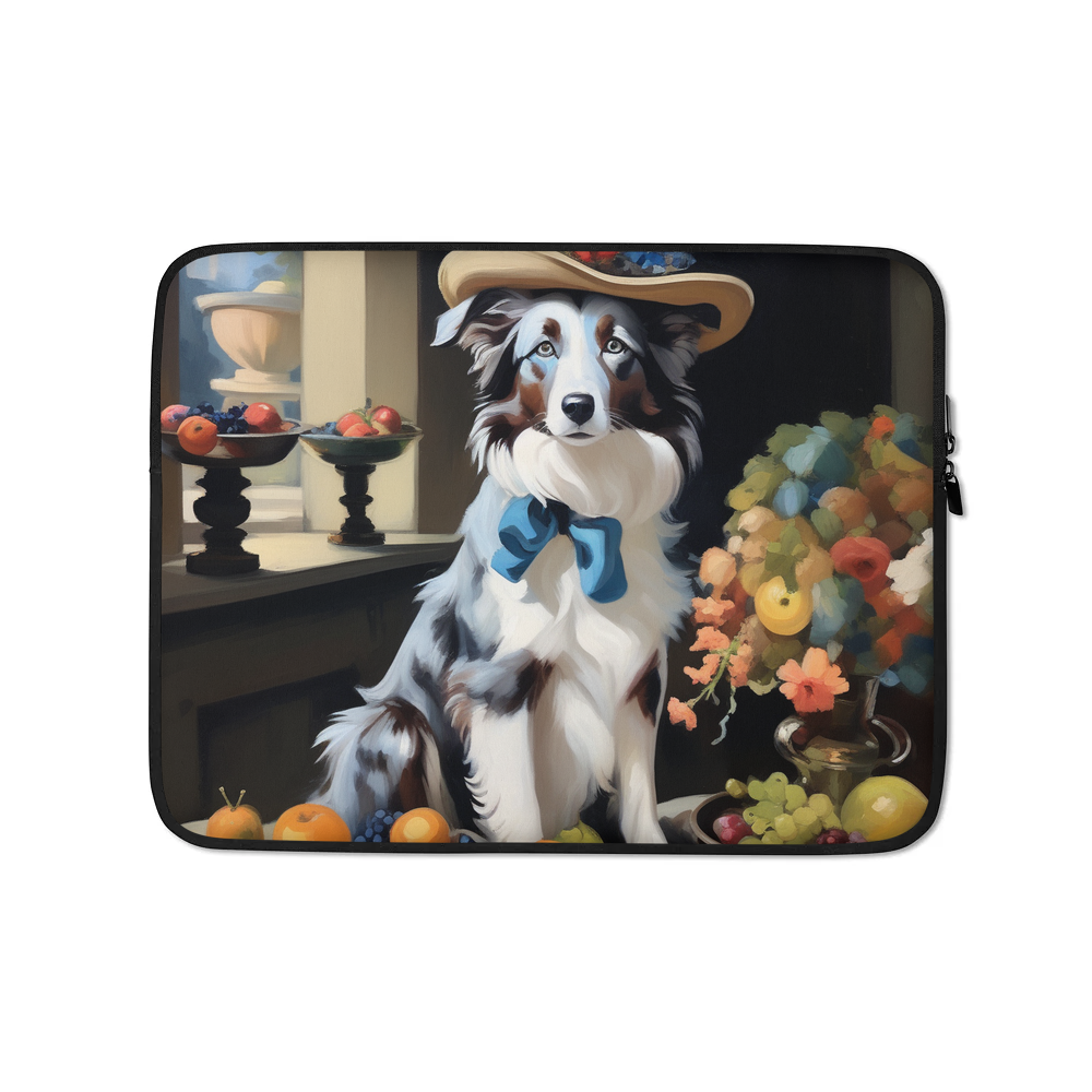 PugMug Custom Blue Merle Border Collie Laptop Sleeve