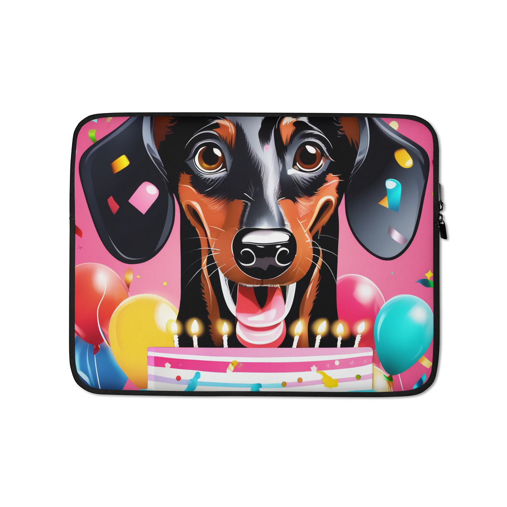 PugMug Custom Black Dachshund Laptop Sleeve