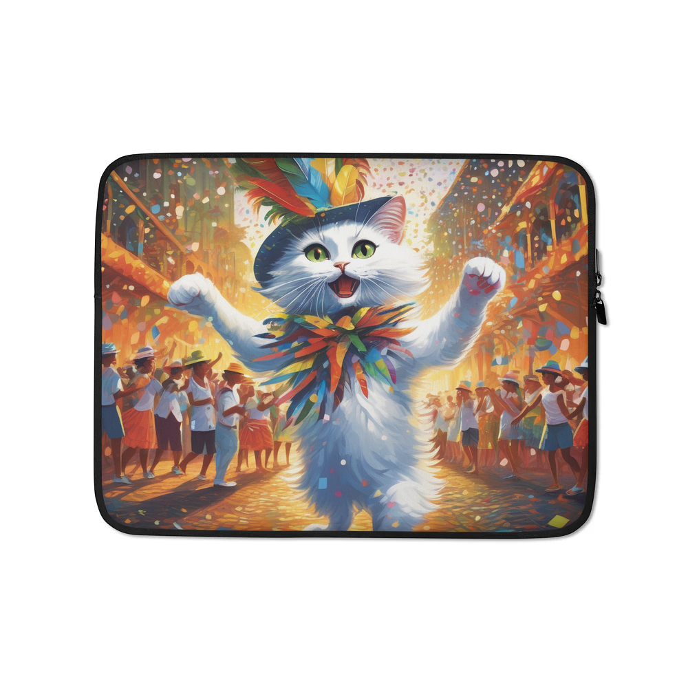 PugMug Custom White Companion Cat Laptop Sleeve