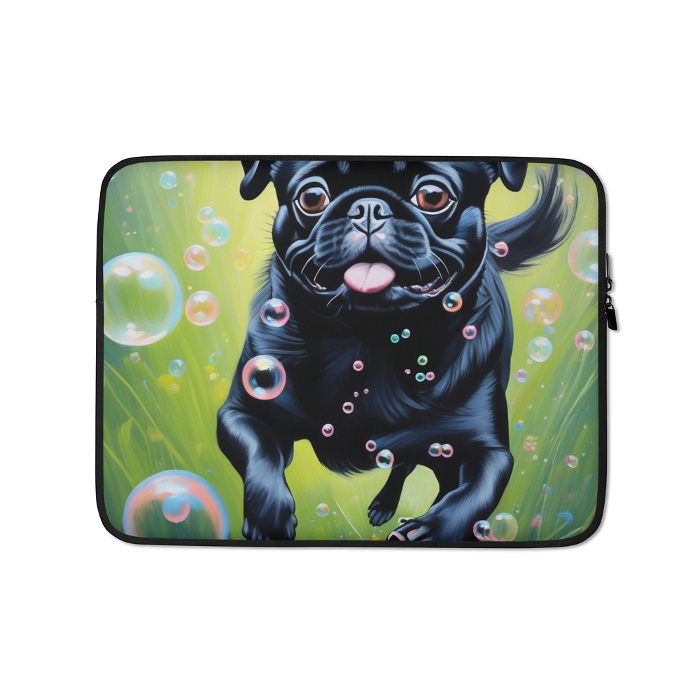 PugMug Custom Black Pug Laptop Sleeve